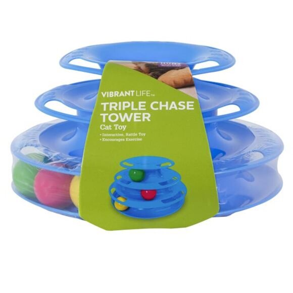 Triple Chase 3 Tier Tower Interactive Ball Toy for Cats and Kittens - Picture 6 of 10